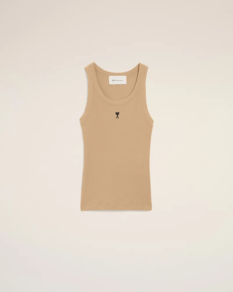 AMI Paris Ami de Coeur Tanktop aus beiger Baumwolle Beige für Damen Beige