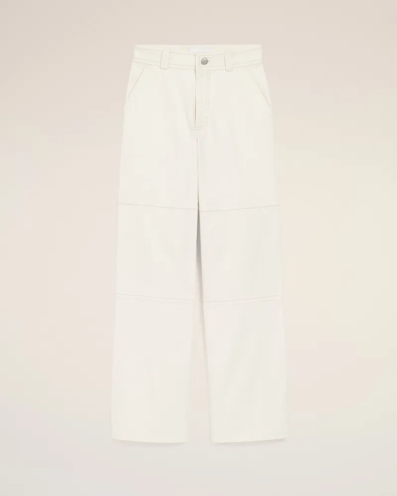 AMI Paris Worker-Hose aus weißer Baumwolle Weiß für Damen Weiss