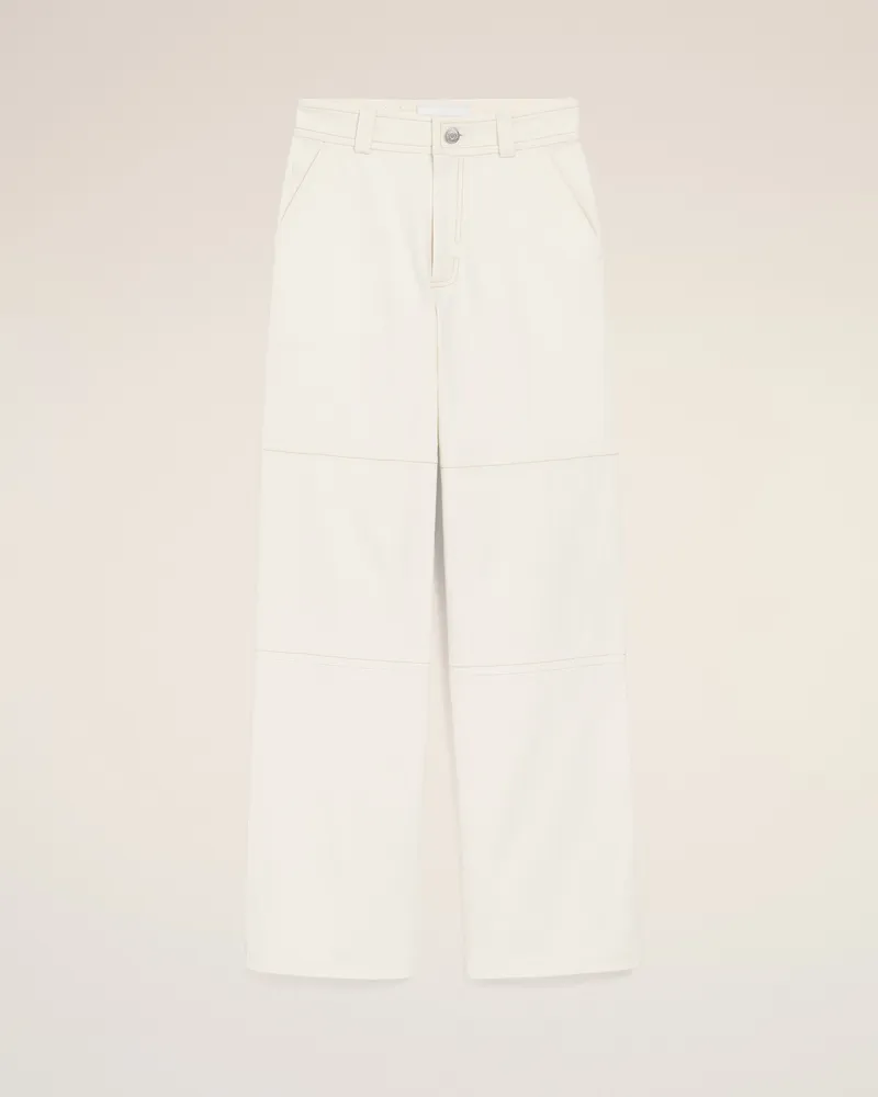 AMI Paris Worker-Hose aus weißer Baumwolle Weiß für Damen Weiss