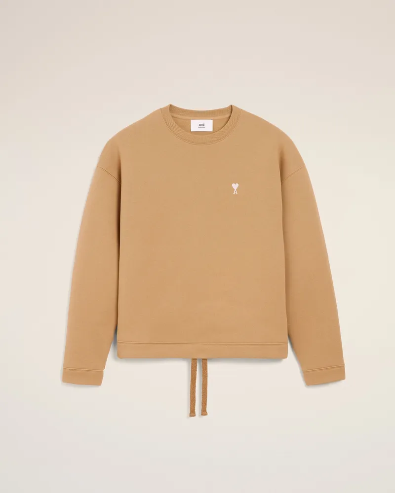 AMI Paris Ami De Coeur Sweatshirt aus brauner Baumwolle Braun Unisex Camel