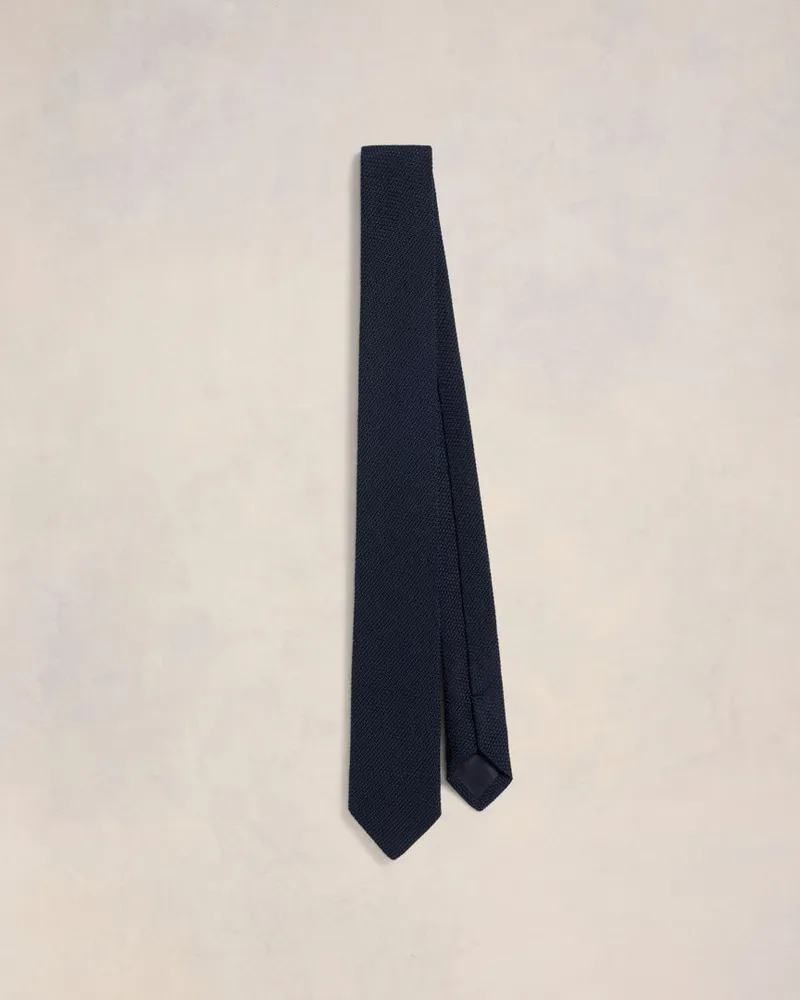 AMI Paris Grenadine Seidenkrawatte Blau für Herren Navyblau