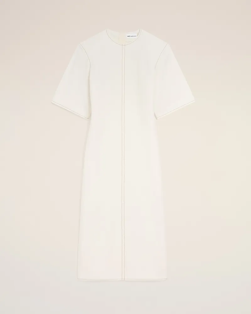 AMI Paris Weißes langes Baumwollkleid Weiß für Damen Weiss