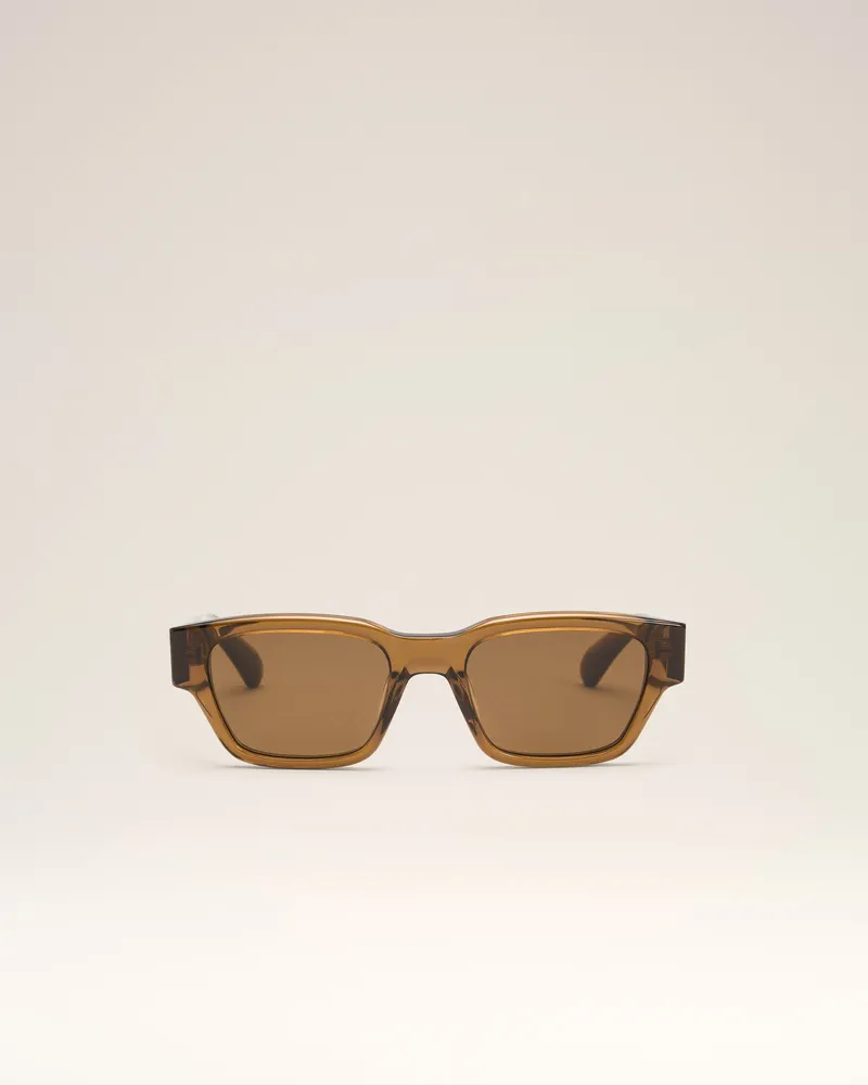 AMI Paris 75009 Sonnenbrille aus braunem Acetat Gelb Unisex Dunkelhoney