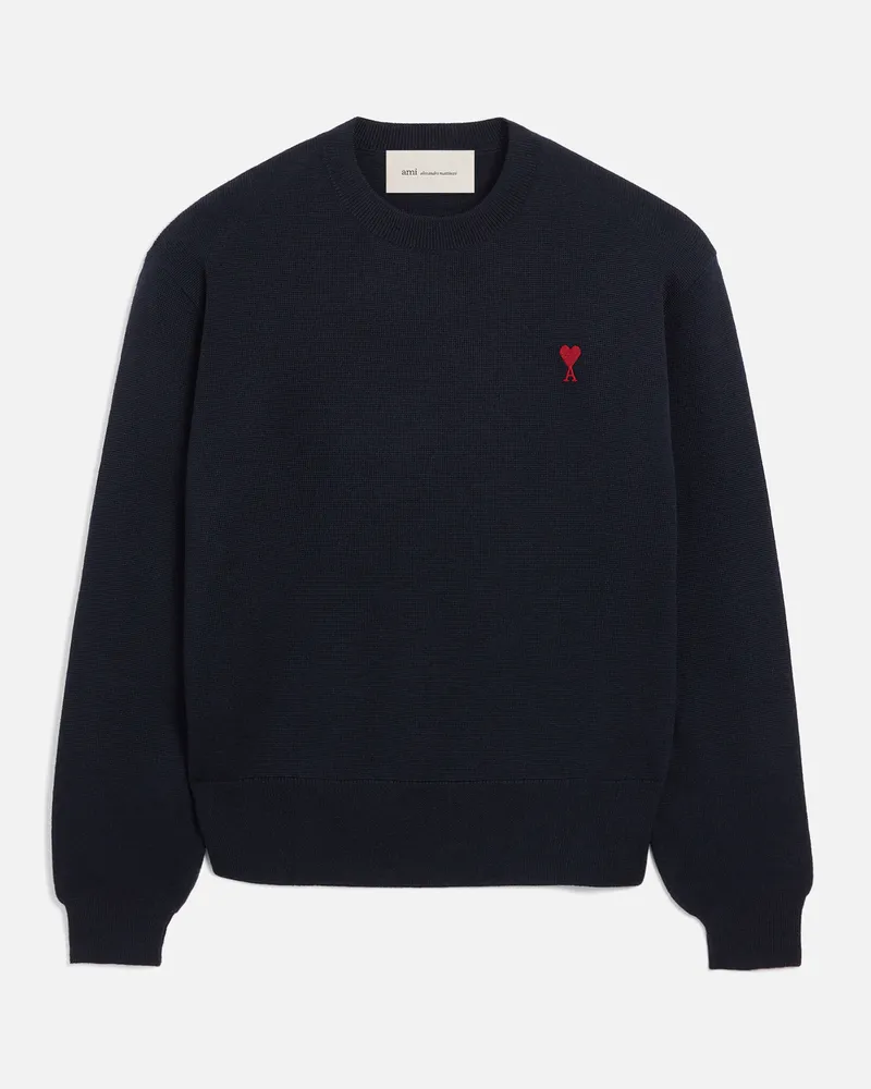 AMI Paris Ami de Coeur Pullover aus blauer Wolle Blau - Größe für Herren Navy