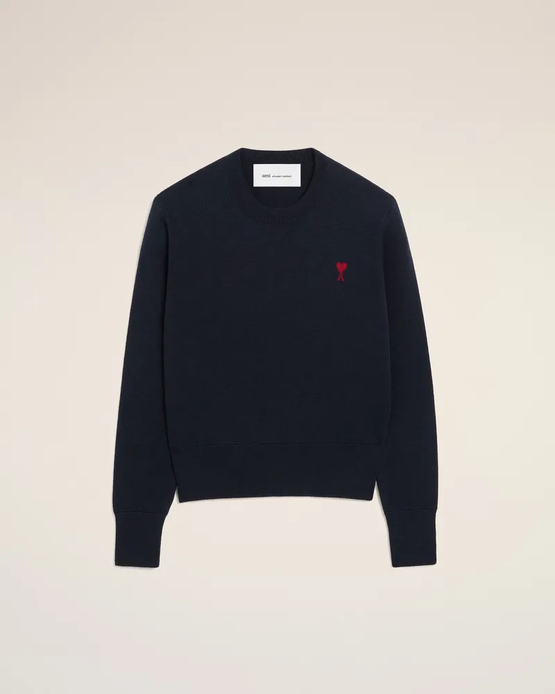 AMI Paris Ami de Coeur Pullover aus blauer Wolle Blau für Damen Navy