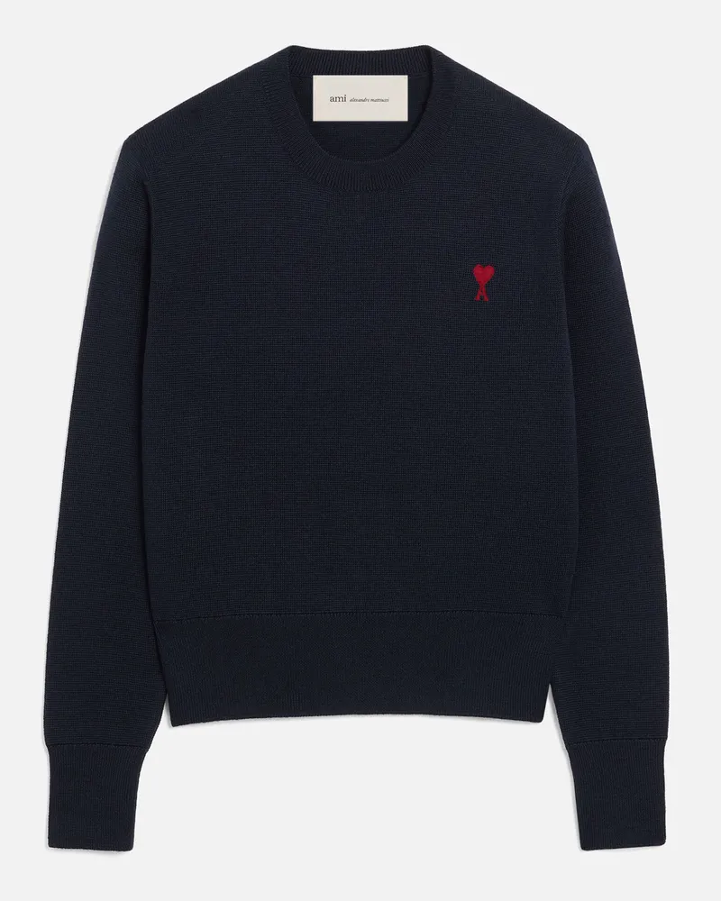 AMI Paris Ami de Coeur Pullover aus blauer Wolle Blau für Damen Navy
