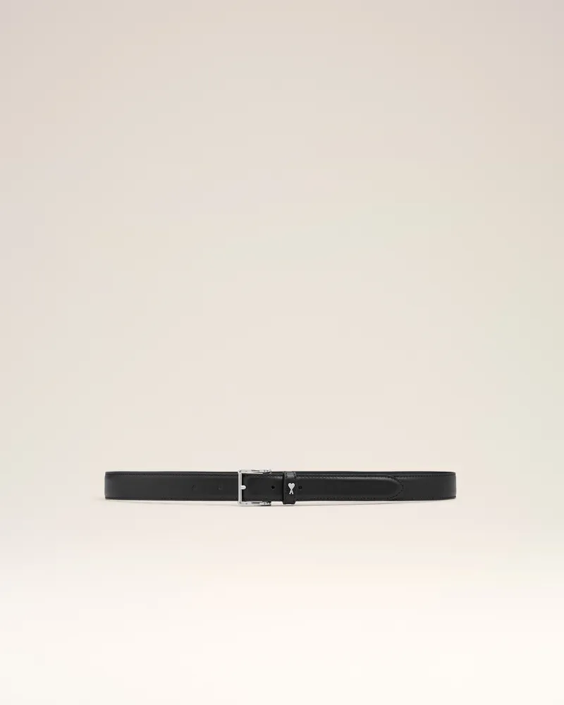 AMI Paris Paris Paris Gürtel aus schwarzem Rindsleder Schwarz Unisex Schwarz