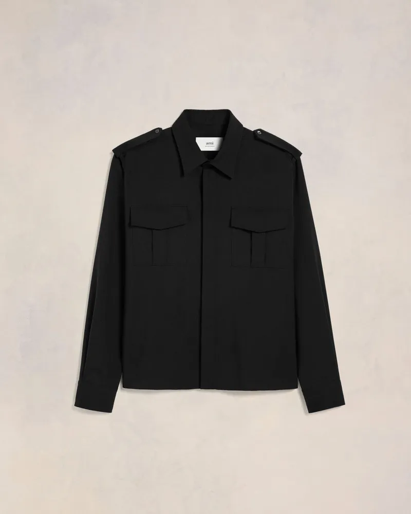 AMI Paris Military-Hemd Schwarz - Größe Unisex Schwarz