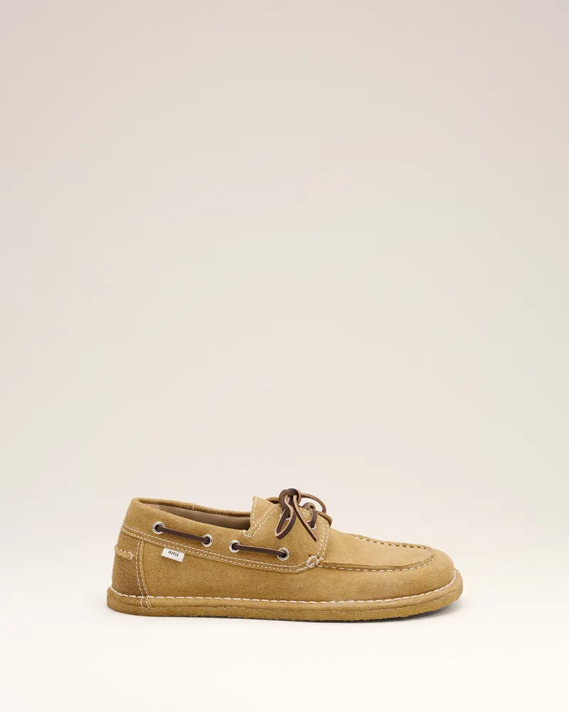 AMI Paris Bootsschuhe aus beigem Kalbsleder Beige Unisex Sand
