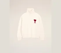 Ami De Coeur Pullover mit hohem Stehkragen aus Wolle in Weiß Weiß Unisex