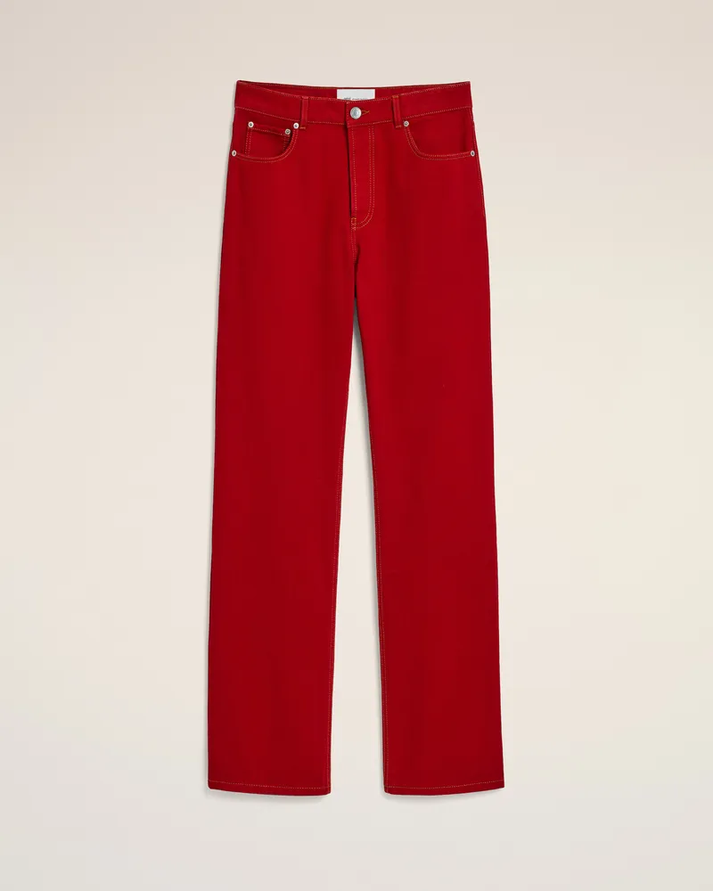 AMI Paris Weite Jeans aus roter Baumwolle Rot für Herren Rubinrot
