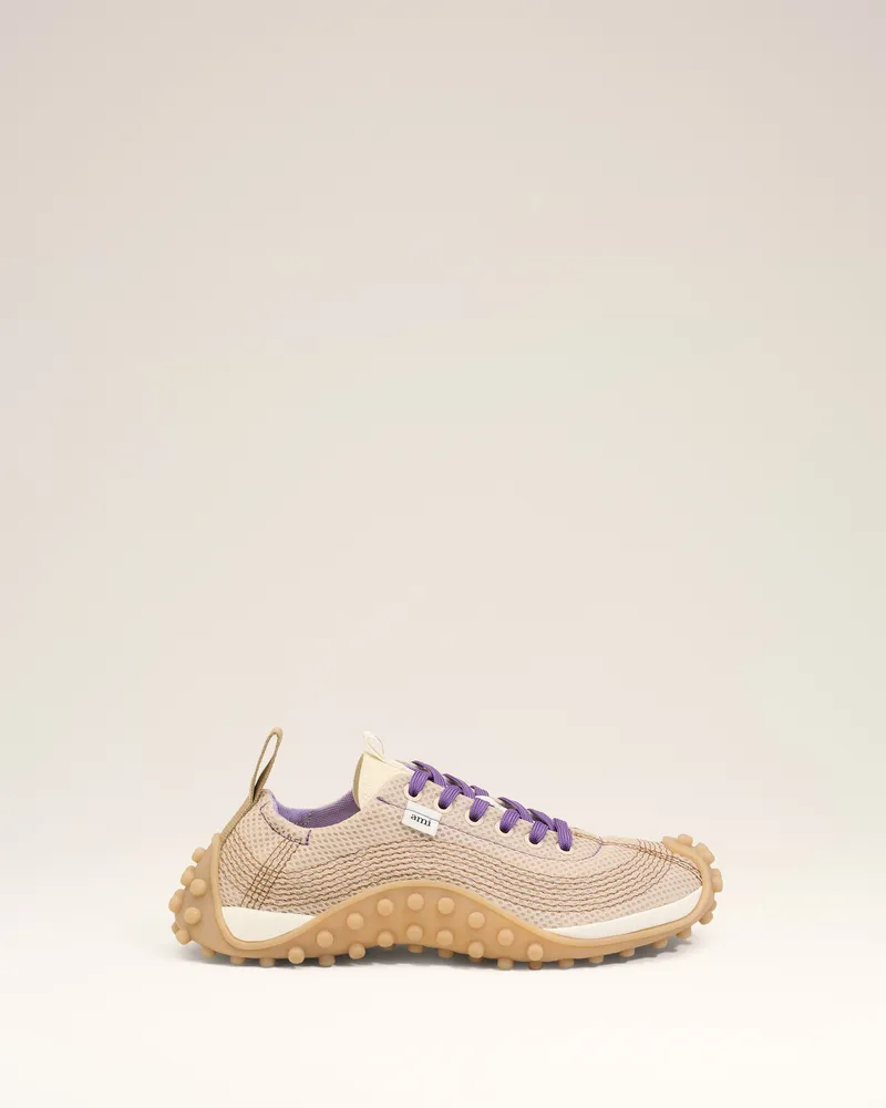 AMI Paris Mirage Sneaker aus weißem Mesh Weiß Unisex Ivory