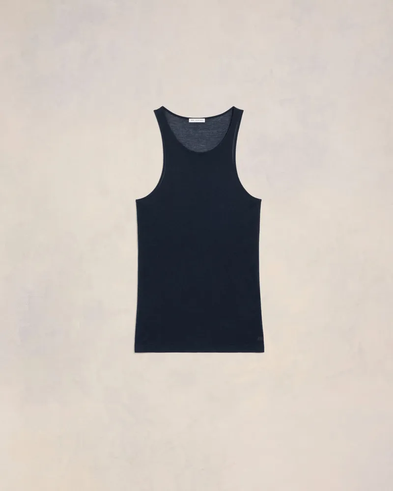 AMI Paris Tailliertes Tanktop Blau - Größe für Herren Navyblau