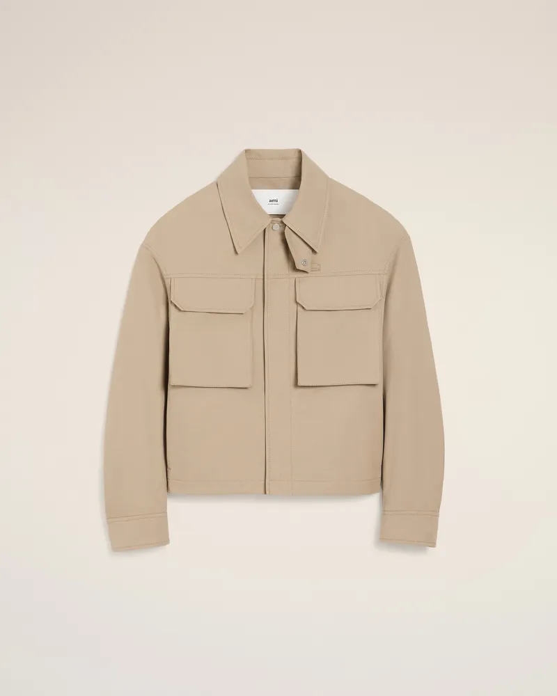 AMI Paris Worker-Jacke aus Baumwolle in Beige Beige Unisex Weiss