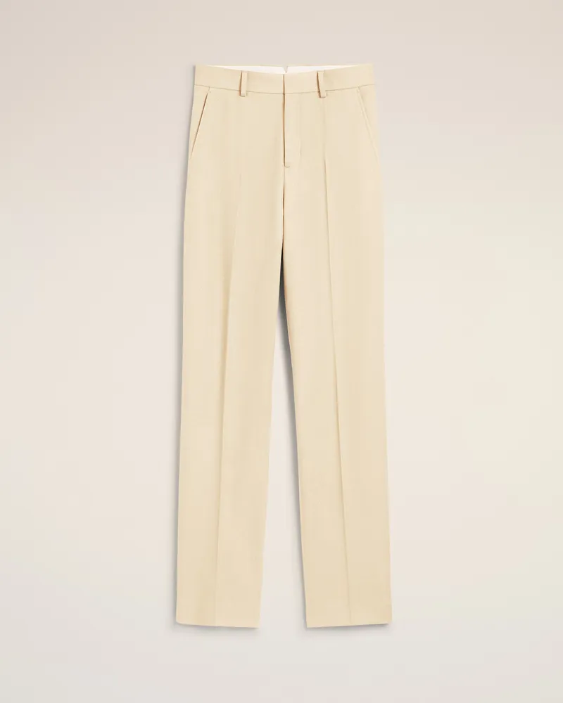 AMI Paris Large-Fit-Hose aus weißer Wolle Weiß für Damen Ivory