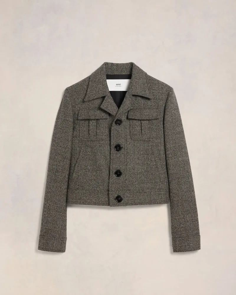 AMI Paris Military-Jacke Braun - Größe für Damen Kaffeebraun