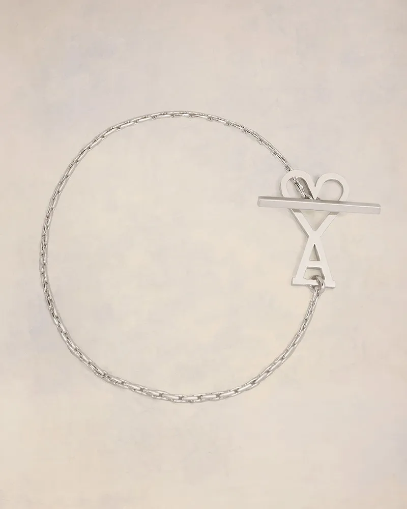AMI Paris Ami De Coeur Kettenarmband aus Messing in Silber Silber Unisex Silber