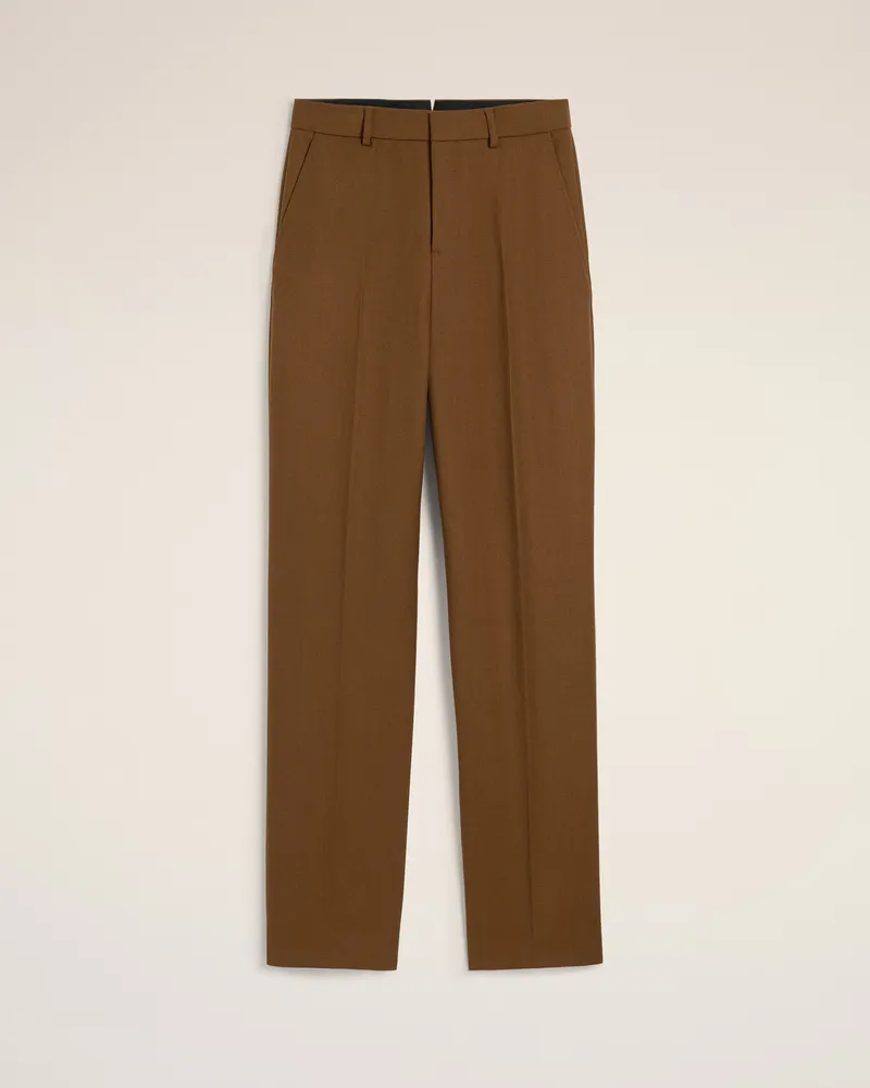 AMI Paris Large-Fit-Hose aus brauner Wolle Braun für Damen Hazelnut