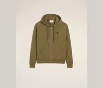 Ami De Coeur Kapuzenpullover aus grüner Baumwolle mit Reißverschluss Grün für Herren