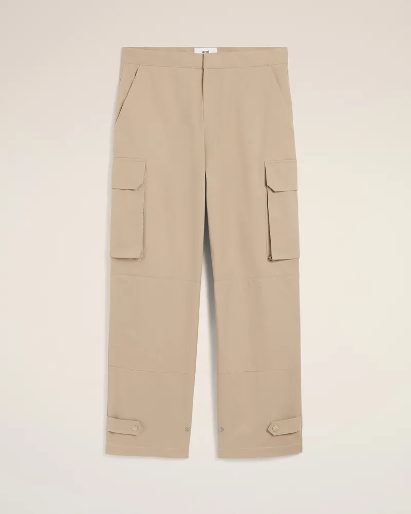 AMI Paris Cargo-Hose aus Baumwollgabardine in Beige Beige für Herren Weiss