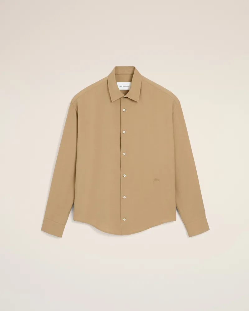 AMI Paris Boxy-Hemd aus beigefarbenem Viskose-Twill Beige - Größe Unisex Beige
