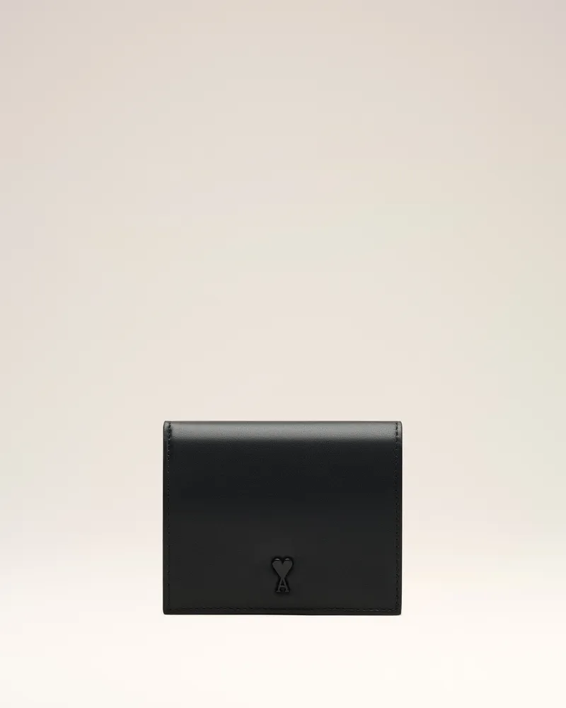 AMI Paris Schwarze Ami de Coeur Bifold-Geldbörse aus Rindsleder Schwarz Unisex Schwarz