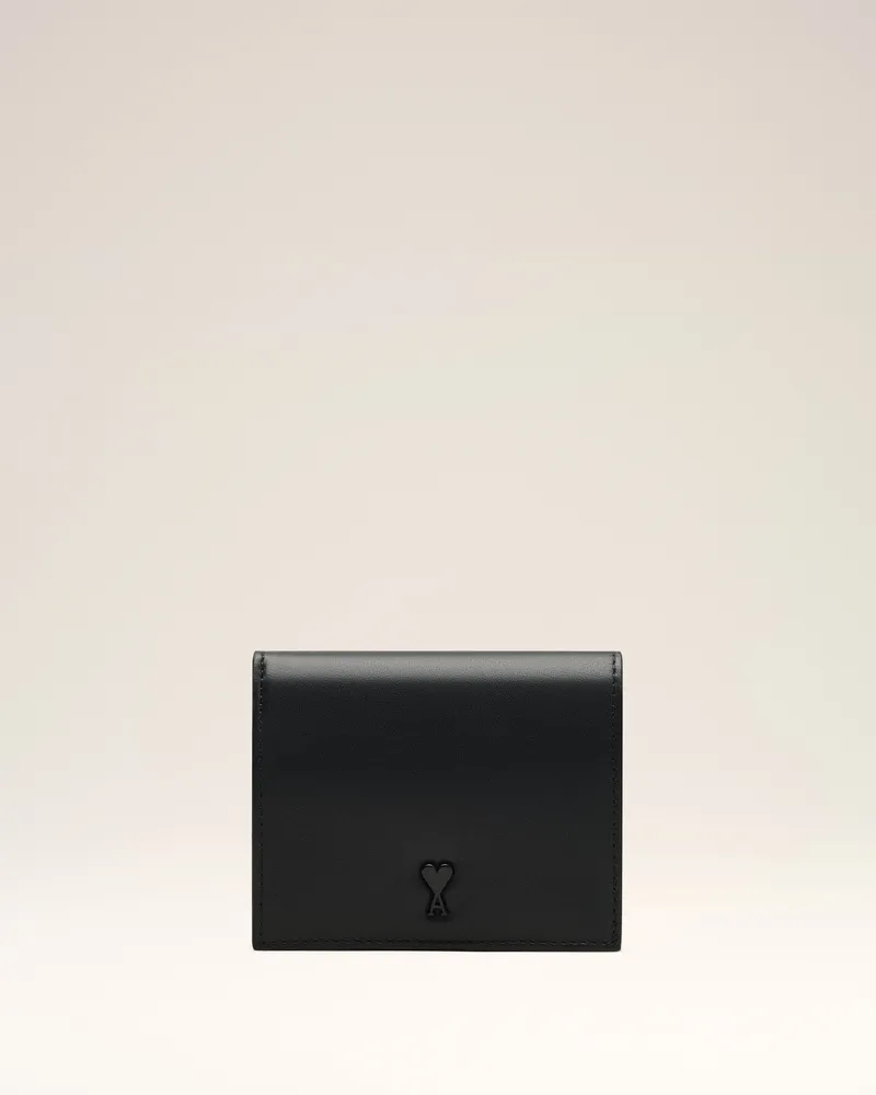 AMI Paris Schwarze Ami de Coeur Bifold-Geldbörse aus Rindsleder Schwarz Unisex Schwarz