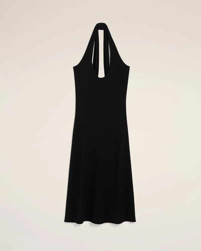 AMI Paris Schwarzes, rückenfreies Midi-Kleid aus Jersey Schwarz für Damen Schwarz