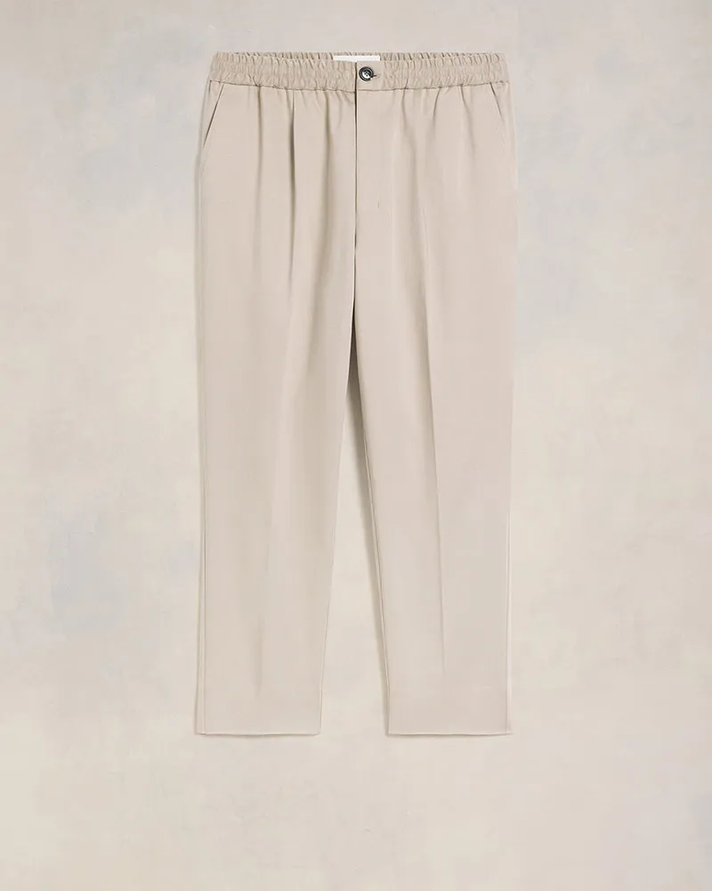 AMI Paris Hose mit elastischem Taillenbund Beige Hellbeige