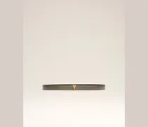 25 mm Gürtel aus glasiertem Leder in Braun mit Ami De Coeur Schnalle Grau Unisex