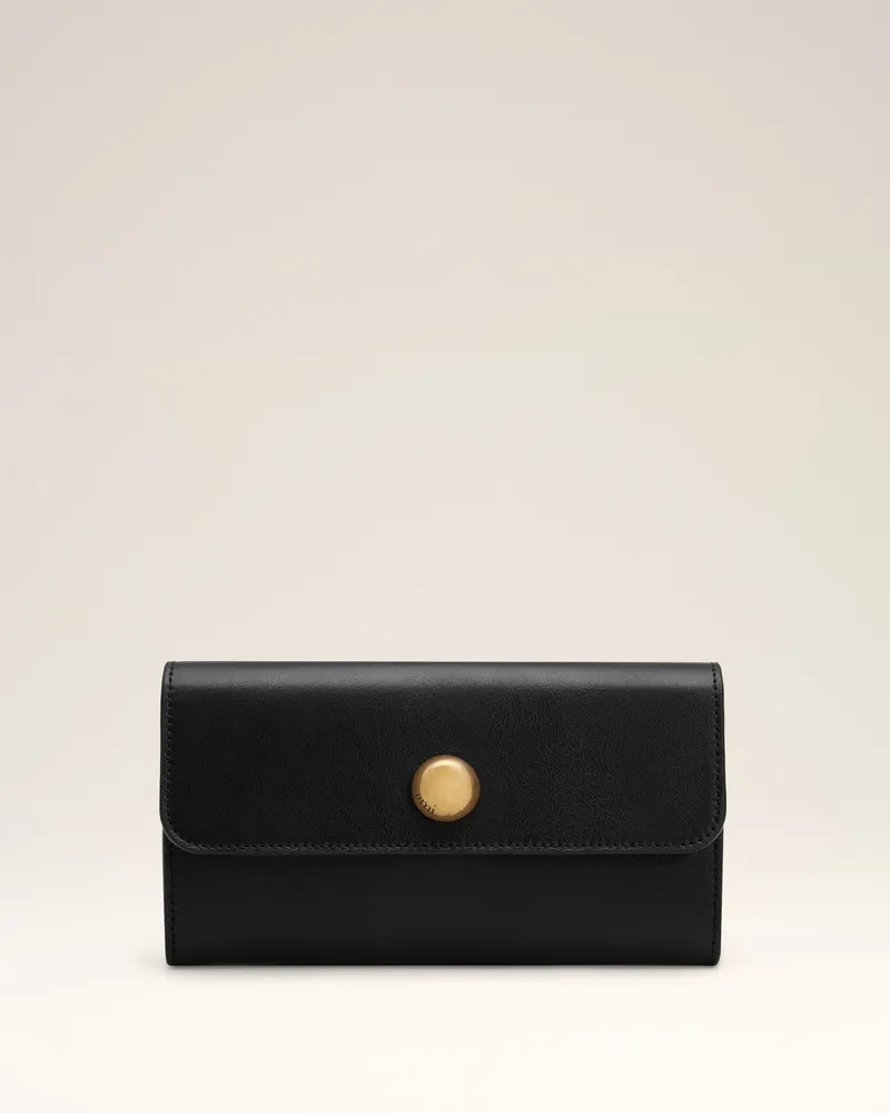 AMI Paris Carrousel Kellnergeldbörse aus schwarzem Glattleder Schwarz Unisex Schwarz