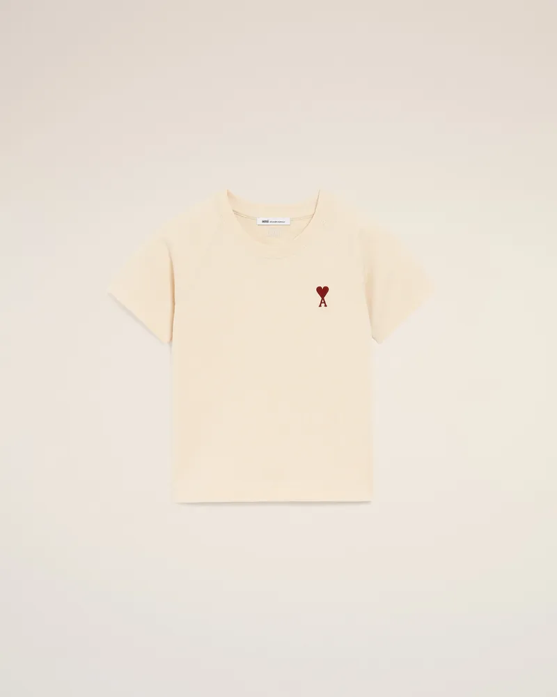 AMI Paris Ami De Coeur T-Shirt aus weißer Baumwolle Weiß - 8 Jahre - Kinder Ivory