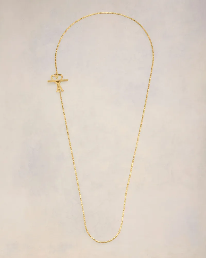 AMI Paris Ami de Coeur Halskette aus goldfarbenem Messing mit Kettengliedern Gelb Unisex Gold