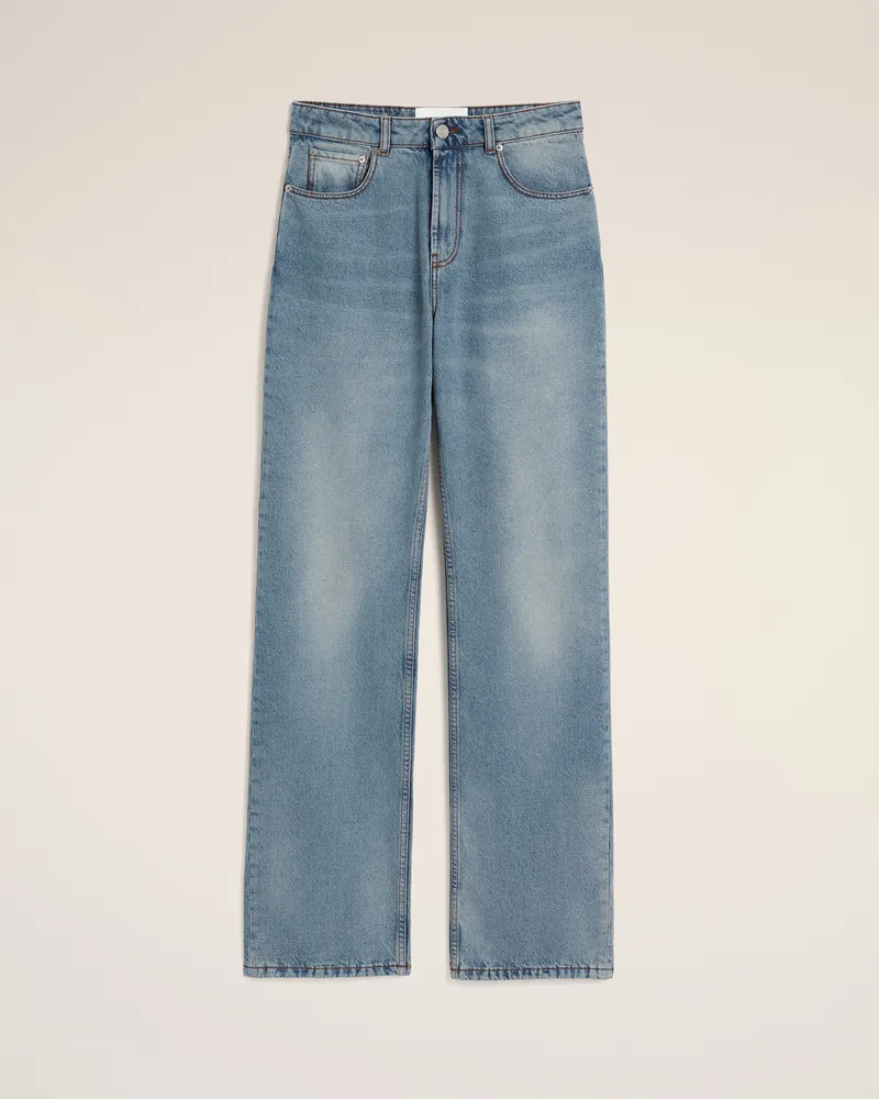 AMI Paris Weit geschnittener Jeans aus blauer Baumwolle Blau - Größe Kurze Beinlänge Blau