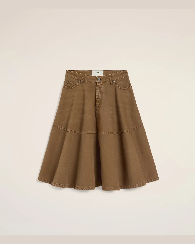 AMI Paris Midirock aus brauner Baumwolle  Braun für Damen Hazelnut
