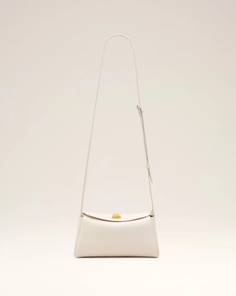 AMI Paris Mini Carrousel Tasche aus weißem Rindsleder Weiß Unisex Weiss