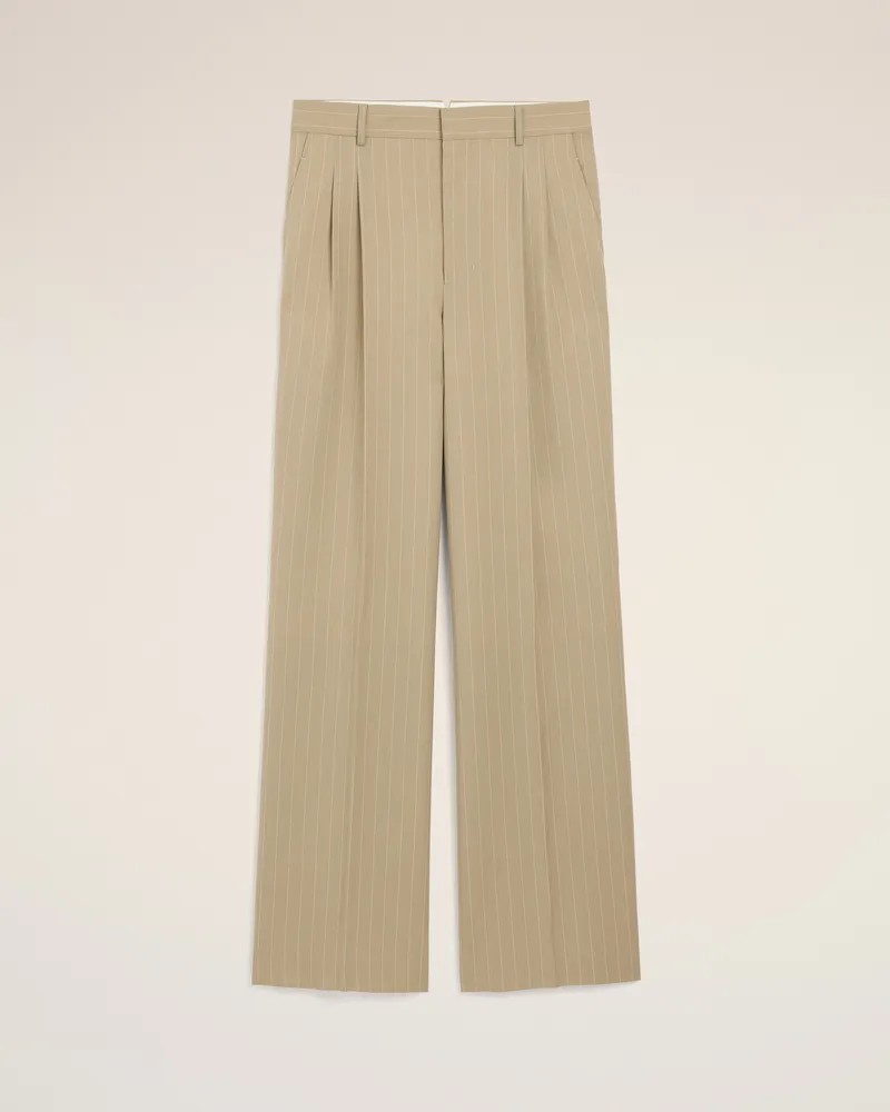 AMI Paris Beigefarbene Hose aus Schurwolle mit niedriger Taille und weitem Bein Beige für Herren Taupe-beige