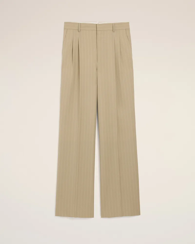 AMI Paris Beigefarbene Hose aus Schurwolle mit niedriger Taille und weitem Bein Beige für Herren Taupe-beige