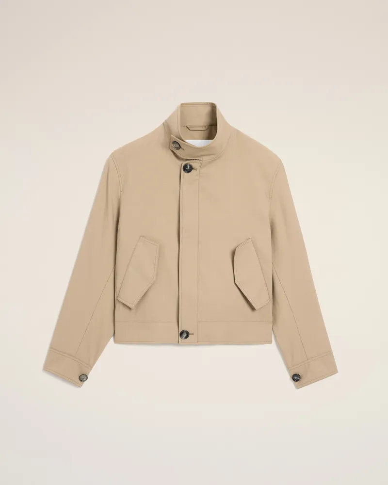 AMI Paris Beige Harrington-Jacke aus Schurwolle Beige für Herren Taupegrau