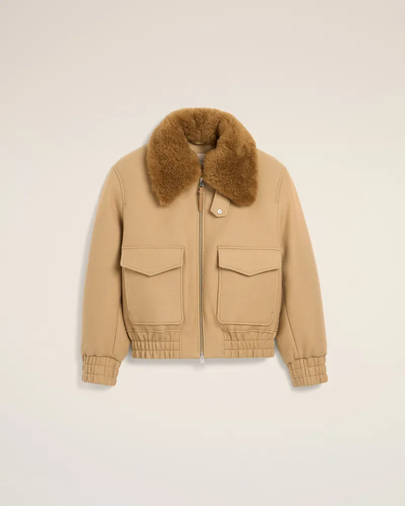 AMI Paris Gepolsterte Jacke aus beiger Wolle Beige - Größe Unisex Beige