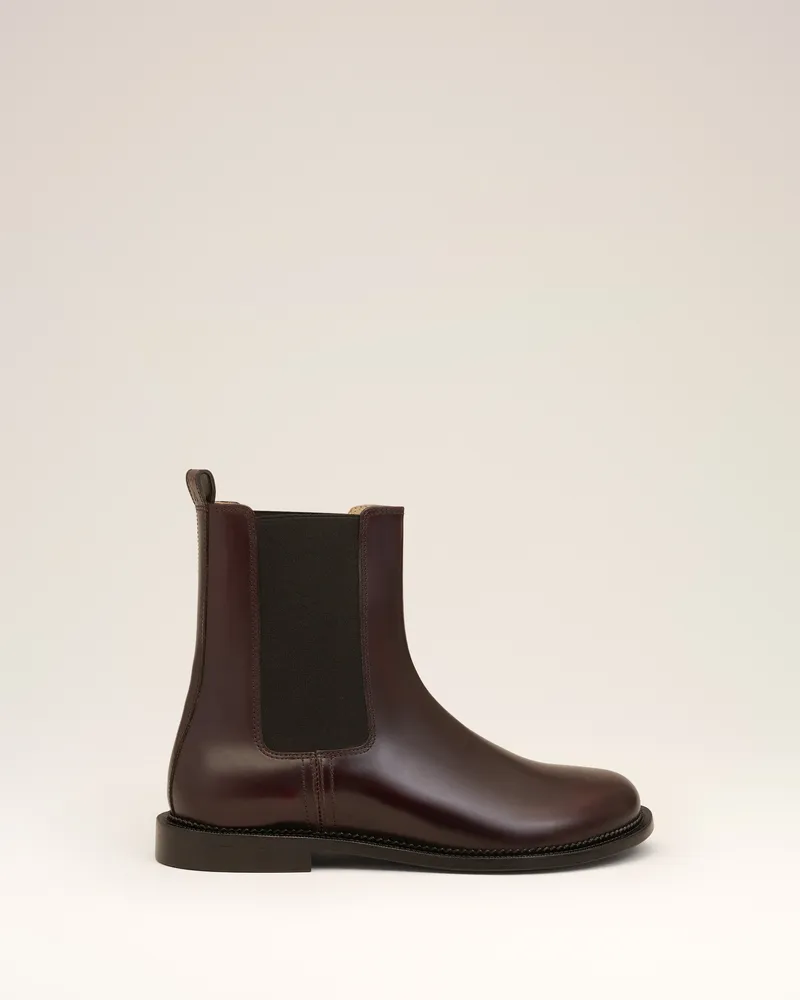 AMI Paris Anatomisch geformte Chelsea-Boots aus Leder in Burgundy Rot für Herren Cherry