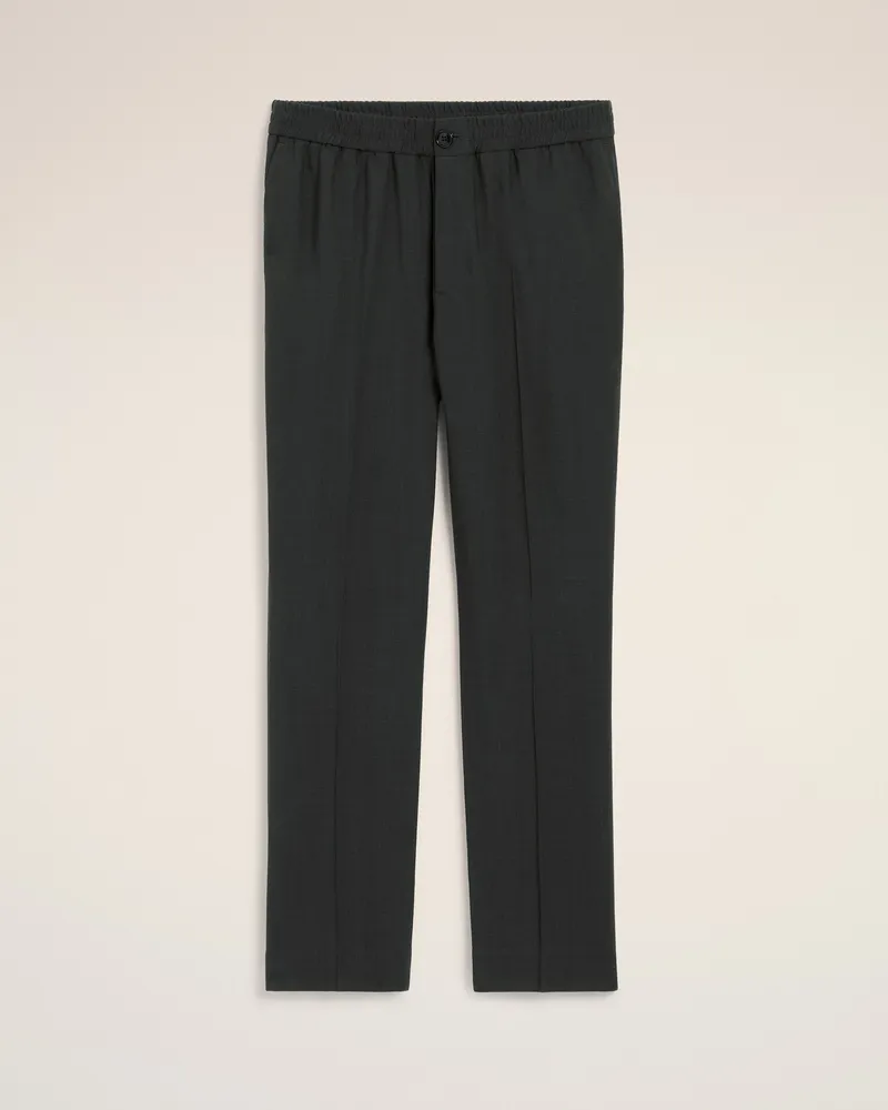 AMI Paris Hose aus schwarzer Wolle mit elastischem Taillenbund Grau für Herren Anthrazit