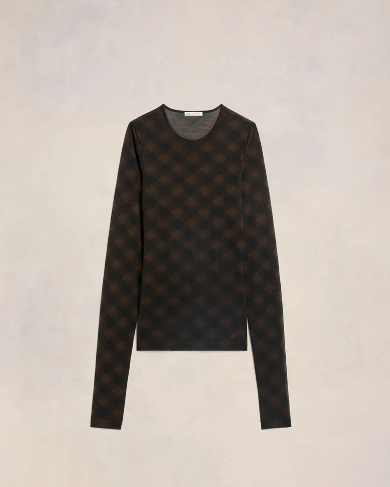 AMI Paris Langärmeliges Fluide Top Schwarz - Größe für Damen Schwarz