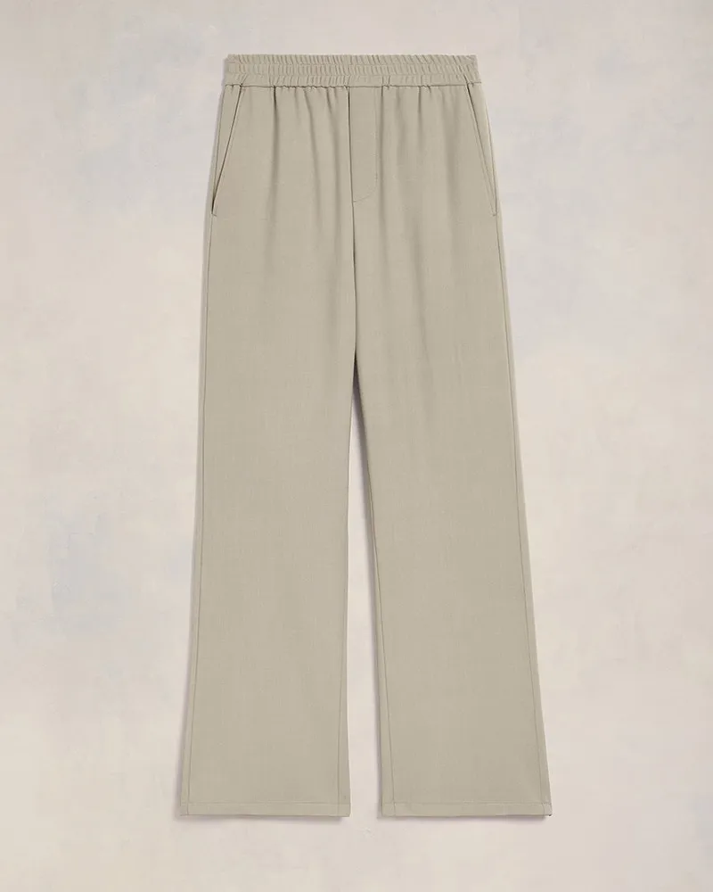 AMI Paris Weite Hose mit elastischem Taillenbund Beige Helltaupe