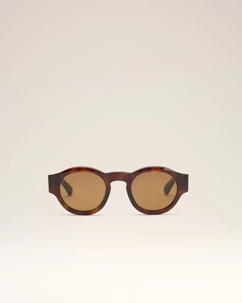 AMI Paris 75002 Sonnenbrille aus braunem Acetat Mehrfarbig Unisex Shell