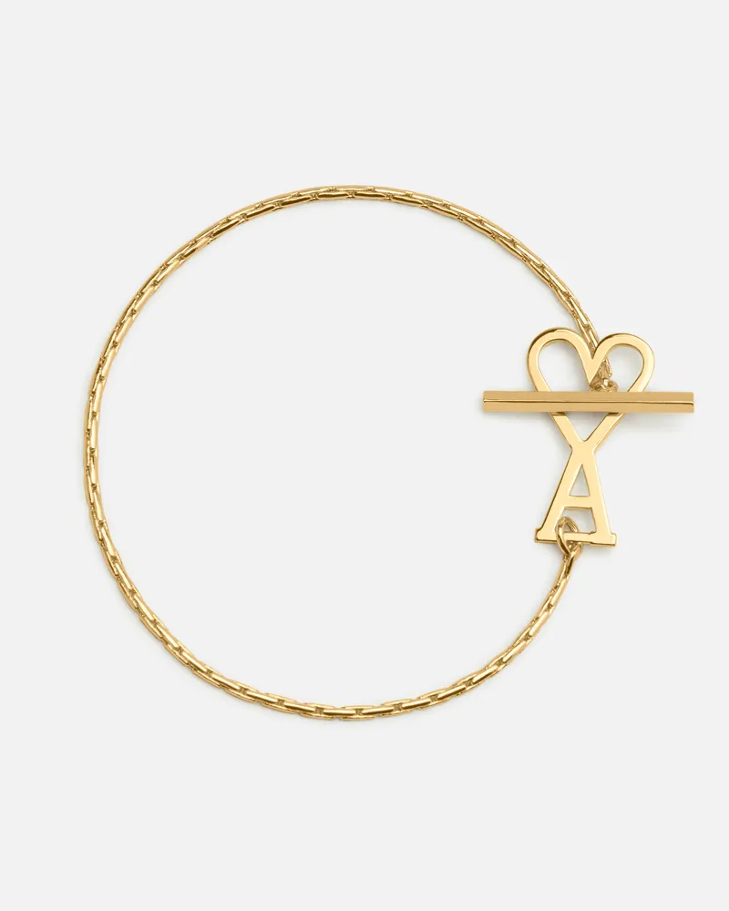 AMI Paris Ami de Coeur Armband aus goldfarbenem Messing mit Kettengliedern Gelb Unisex Gold