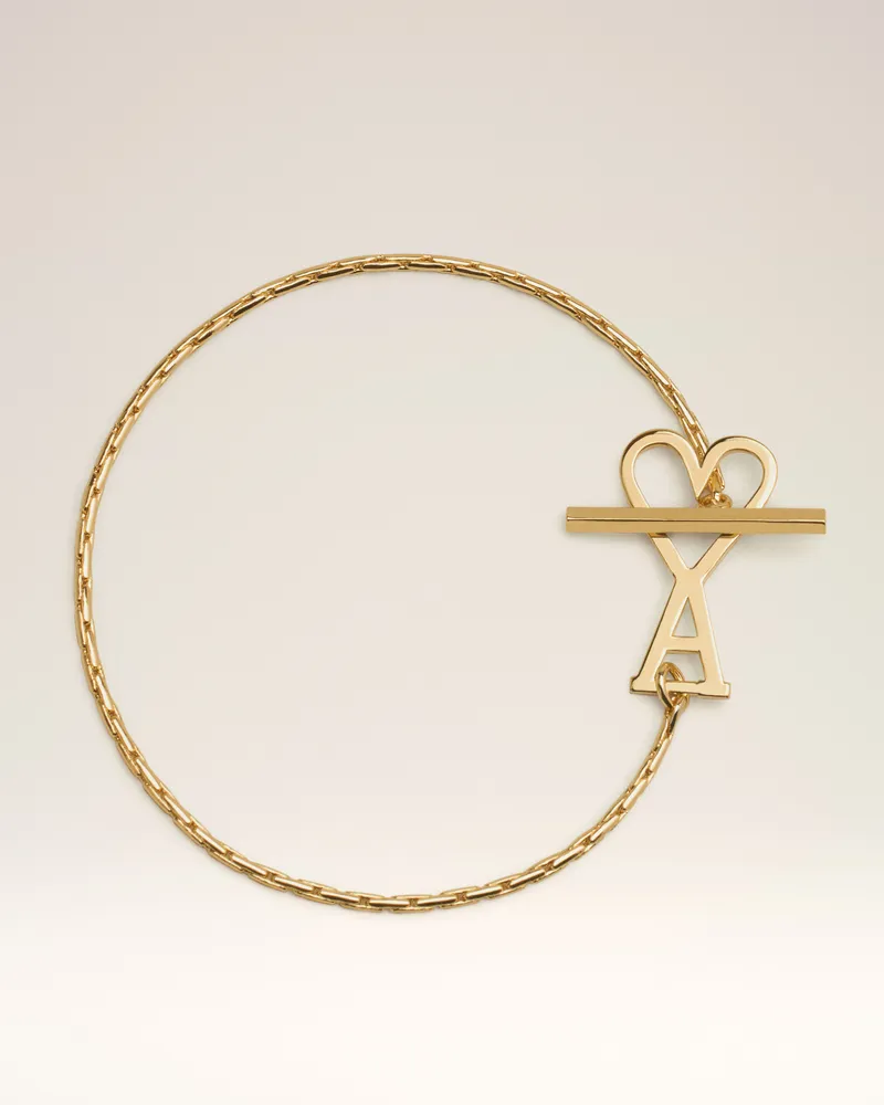 AMI Paris Ami de Coeur Armband aus goldfarbenem Messing mit Kettengliedern Gelb Unisex Gold