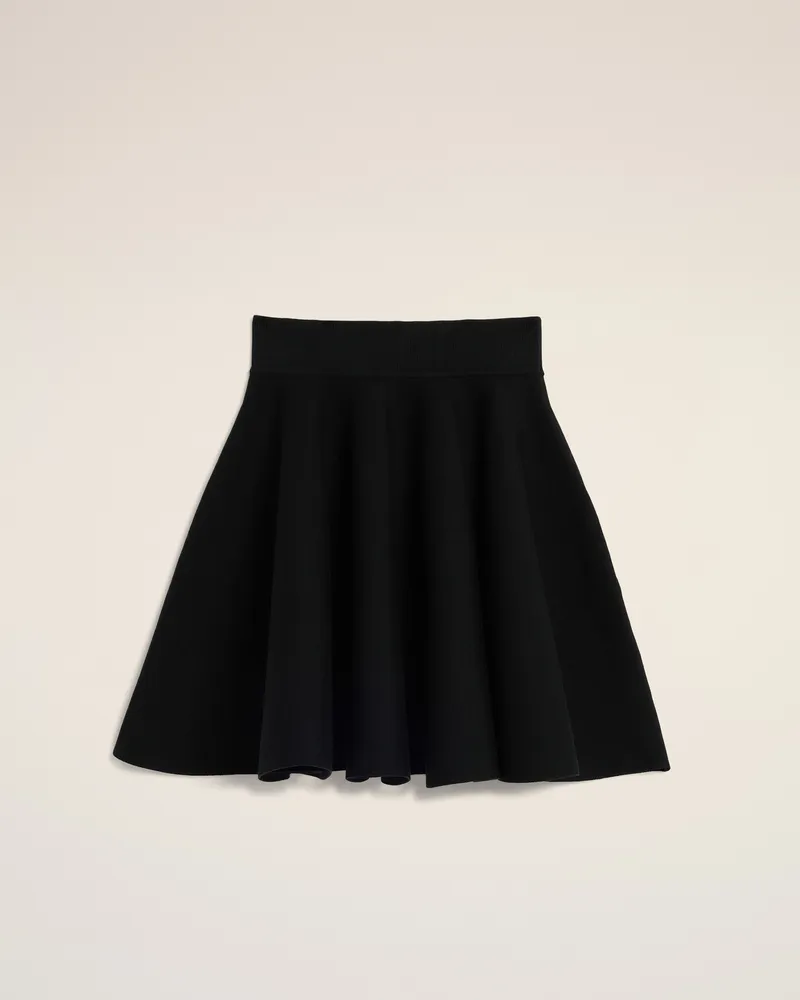 AMI Paris A-Linien-Rock aus schwarzer Baumwolle Schwarz für Damen Schwarz