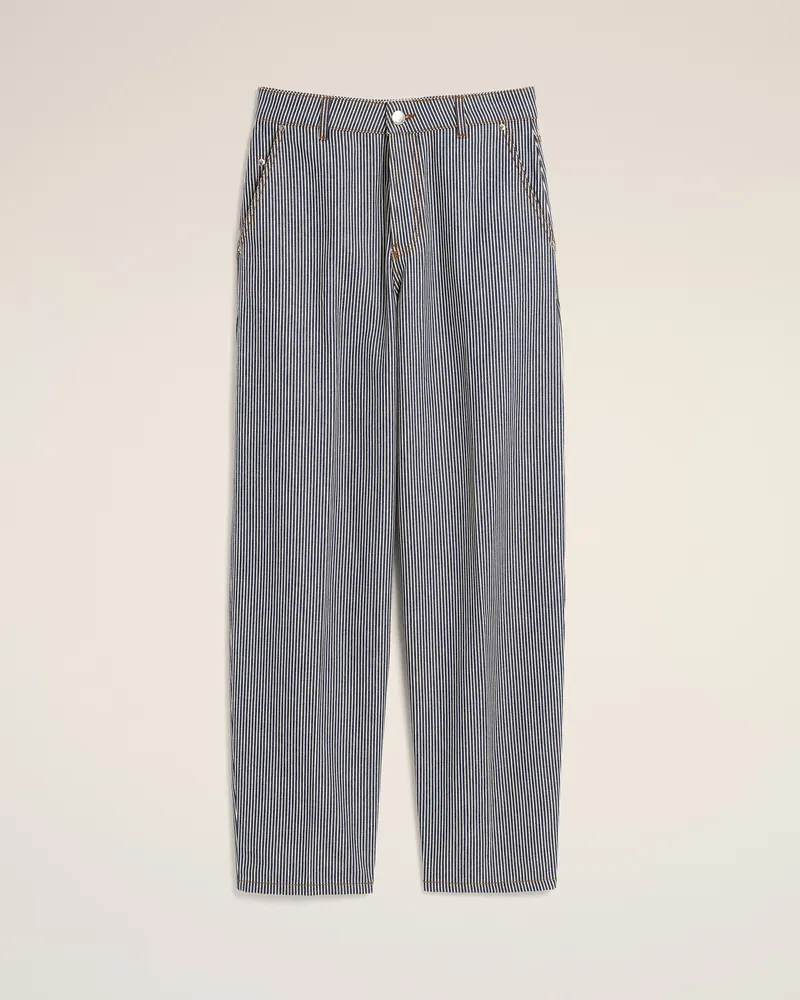 AMI Paris Ballonfit-Jeans aus blauem Baumwollstoff Mehrfarbig für Damen Indigo