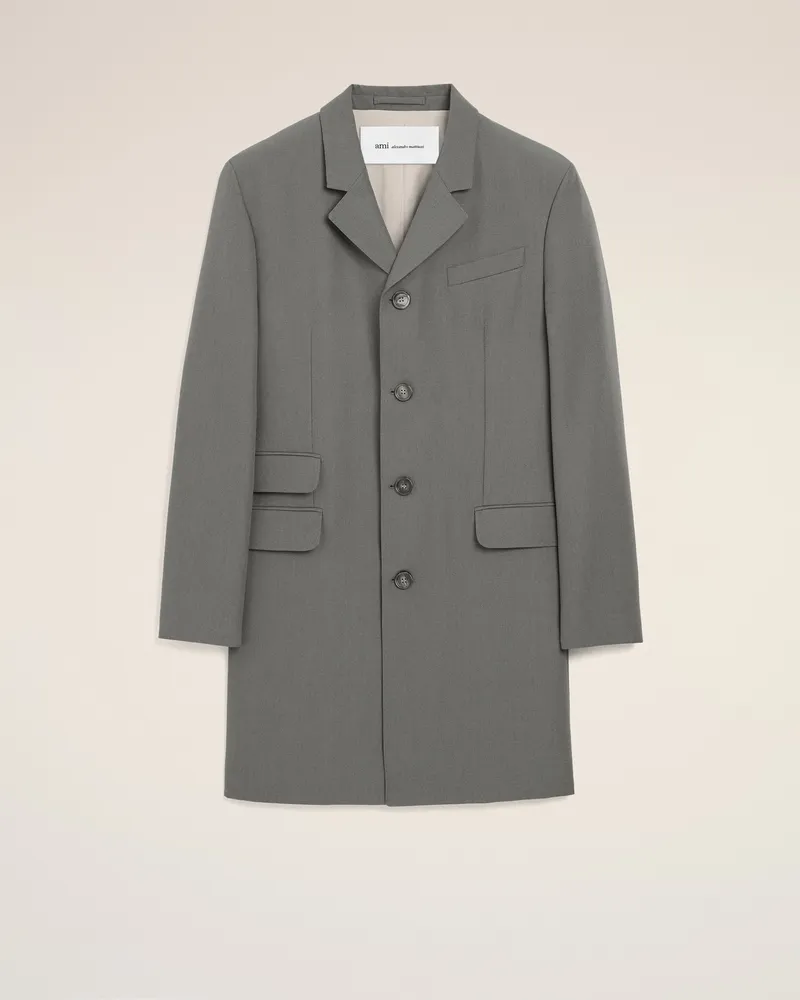 AMI Paris Grauer Jacke aus neuer Wolle mit geradem Schnitt und einreihiger Knopfleiste Grau für Herren Carbon